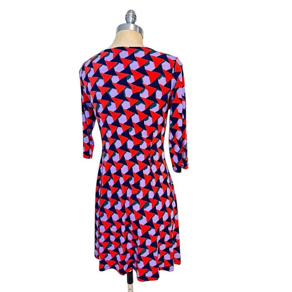 Tracy Negoshian Geometric Print Dress  3/4 Sleeve Stretch Dress Size XS - Picture 3 of 5